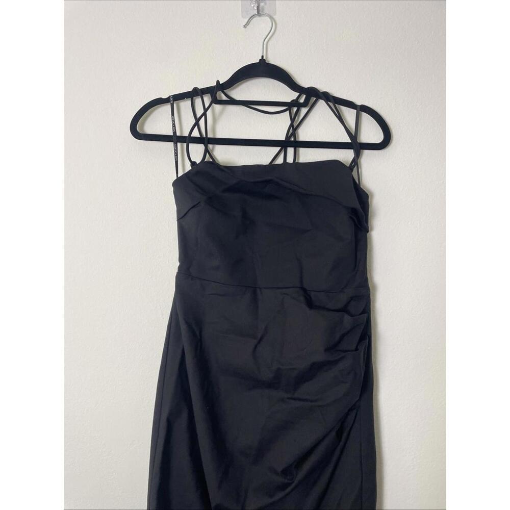 Revolve SHONA JOY Lani Draped Cross Back Midi Dress black size 6 NWT $360 msrp - Picture 6 of 8